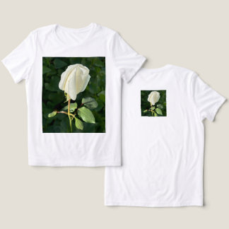 Satin White Rose, Women's Basic T-Shirt Tri-Blend Shirt