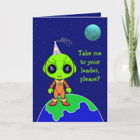 Satirical Alien Birthday folded card by Jo Images