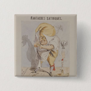 Satirical Fantasies, caricature of Adolphe 15 Cm Square Badge