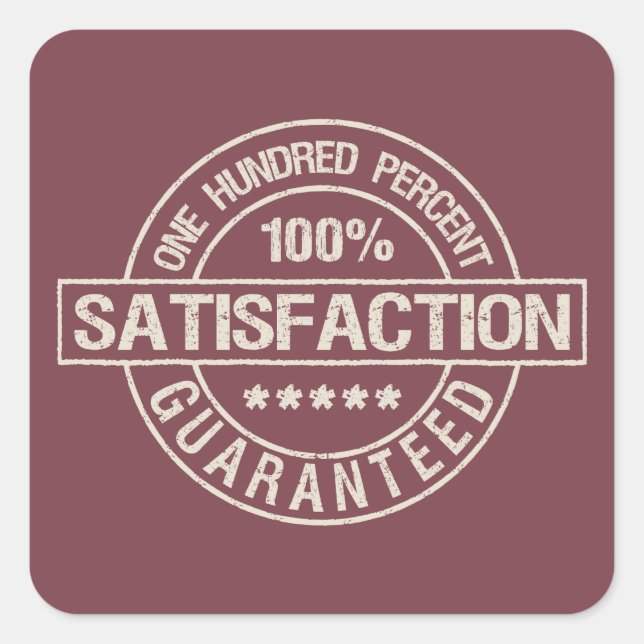 SATISFACTION GUARANTEED stickers (Front)