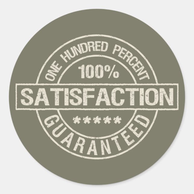 SATISFACTION GUARANTEED stickers (Front)