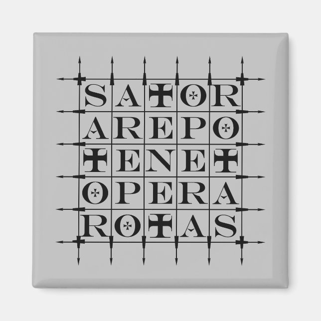 SATOR Square [BLACK] Magnet (Front)