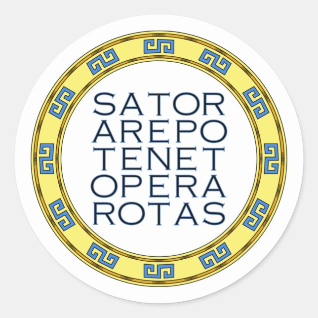 SATOR Square Sacred Palindrome Emblem Classic Roun Round Sticker (Front)