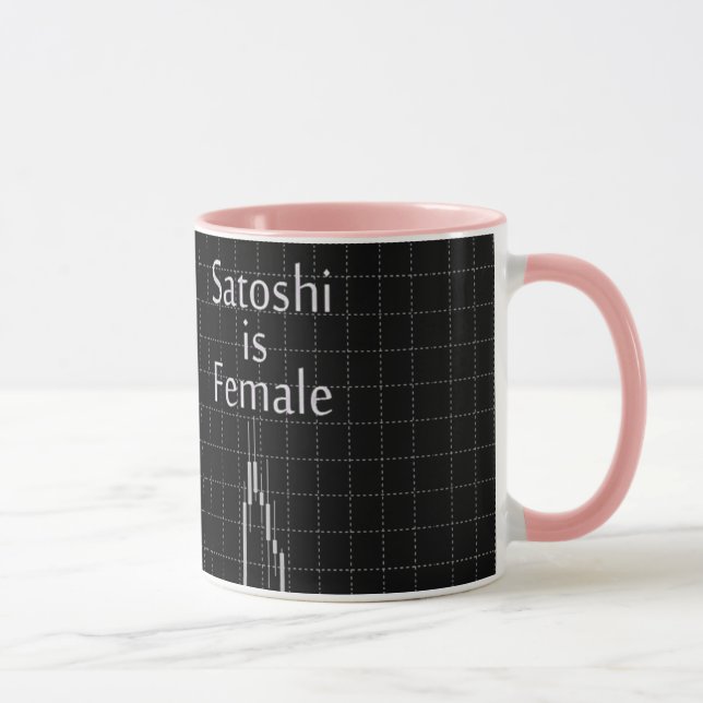 Satoshi is Female White Black Stock Diagram Mug (Right)