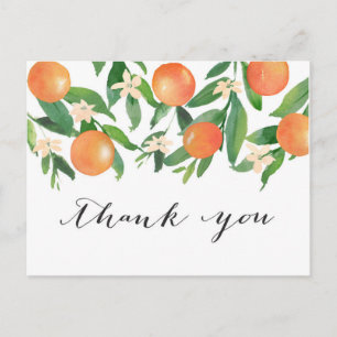 Satsuma Charcoal Bridal or Baby Shower Thank You Postcard