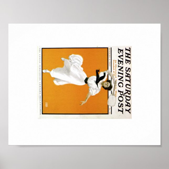 Saturday Evening Post Vintage Tennis woman Poster (Front)