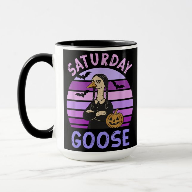 Saturday Goose Funny Goose Halloween Mug (Left)