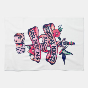 Saturday Night's Alright For Fighting Tea Towel
