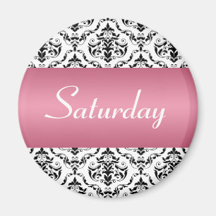 Saturday Pink - Damask Magnet