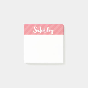 Saturday - Pink - Days of the Week - Post It Notes