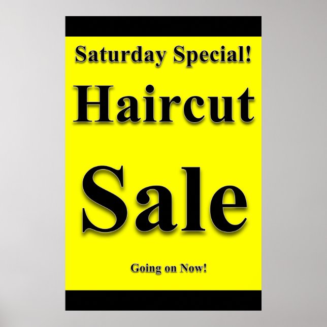 Saturday Special Haircut Sale Beauty Salon Poster (Front)