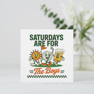 Saturdays Are For The Boys Golf Retro Golfing Invitation