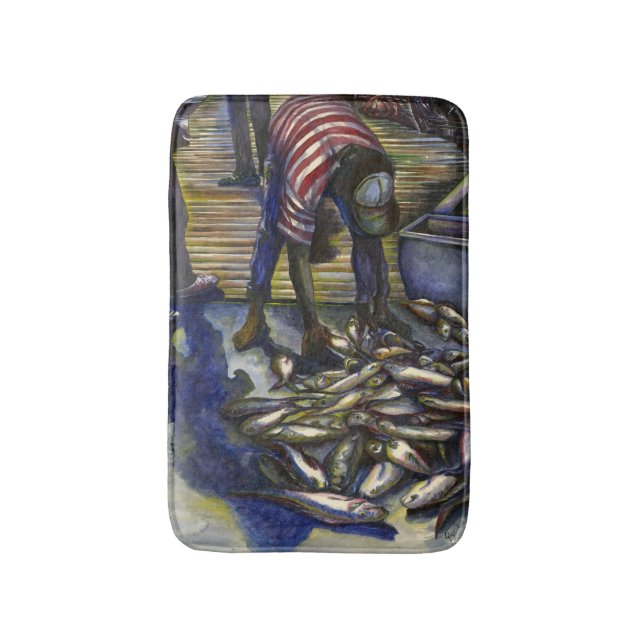 Saturday's Blessings, Harbour Island, Bahamas Bath Mat (Front Vertical)