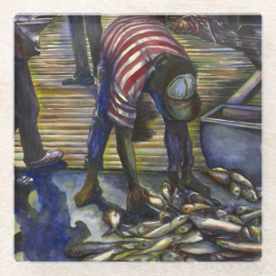 Saturday's Blessings, Harbour Island, Bahamas Glass Coaster