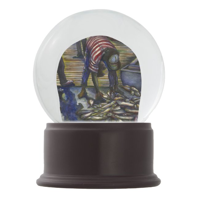 Saturday's Blessings, Harbour Island, Bahamas Snow Globe (Back)