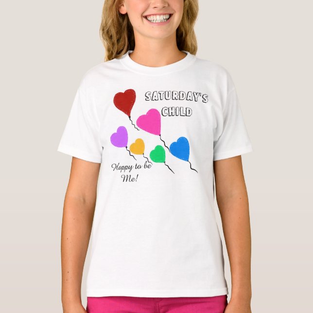 Saturday's Child Heart Balloons T-Shirt (Front)