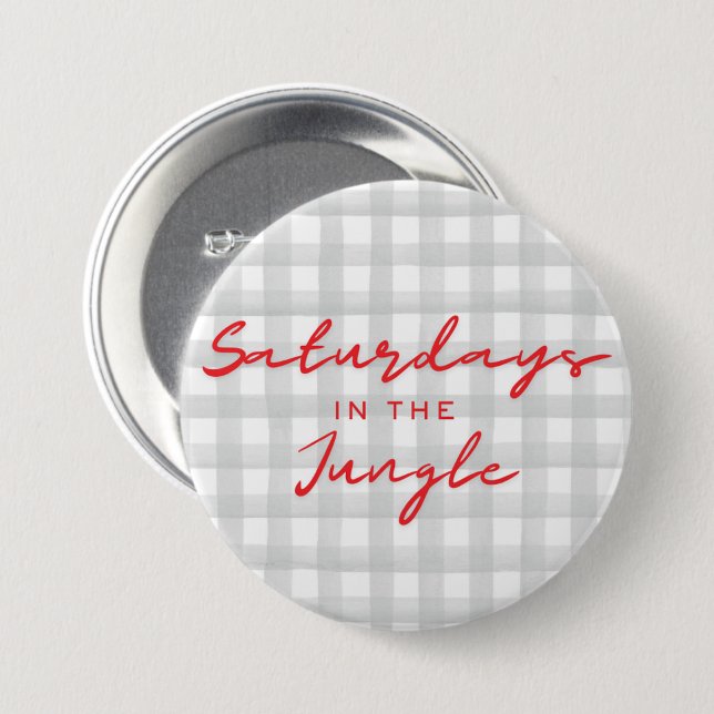 Saturdays in the jungle 7.5 cm round badge (Front & Back)