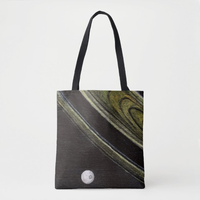 Saturn and Tethys double-sided tote bag (Front)