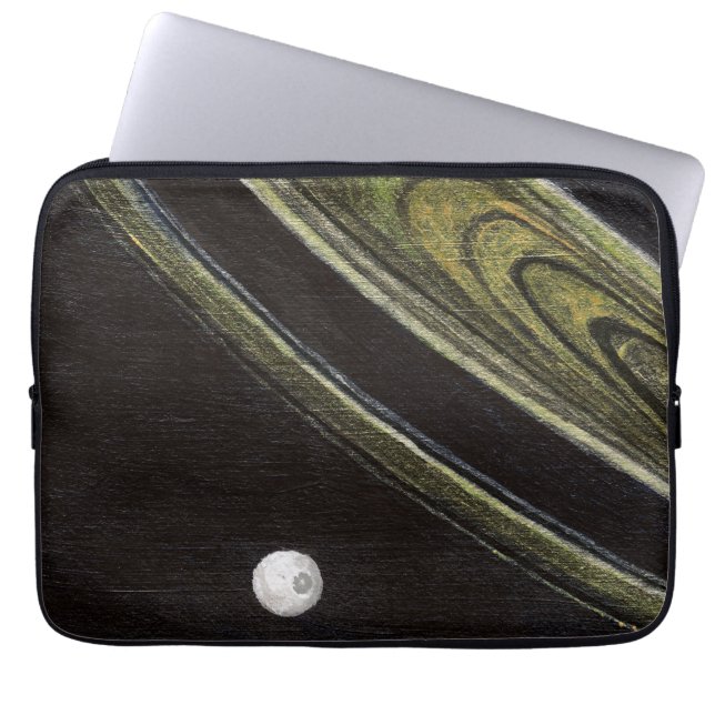 Saturn and Tethys neoprene laptop sleeve (Front)