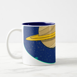 Saturn and Titan Two-Tone Coffee Mug
