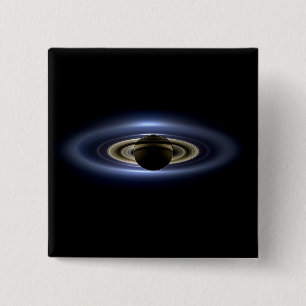 Saturn Eclipsed the Sun from Cassini Orbiter 15 Cm Square Badge