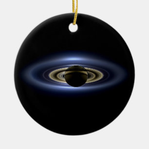 Saturn Eclipsed the Sun from Cassini Orbiter   Ceramic Tree Decoration
