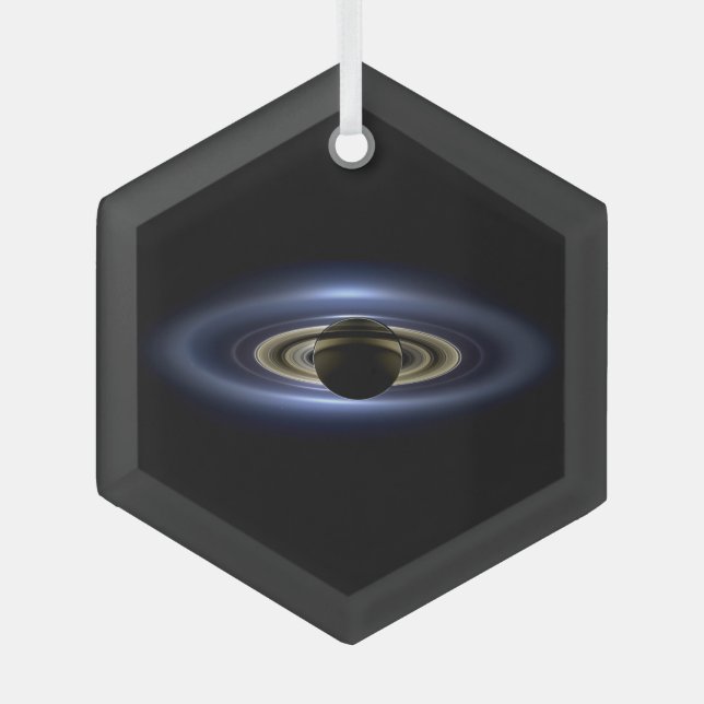 Saturn Eclipsed the Sun from Cassini Orbiter   Glass Tree Decoration (Front)