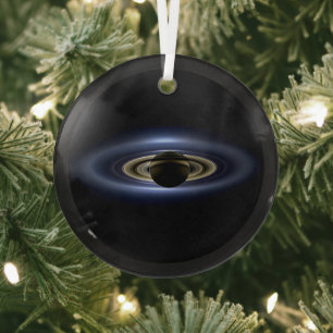Saturn Eclipsed the Sun from Cassini Orbiter   Glass Tree Decoration