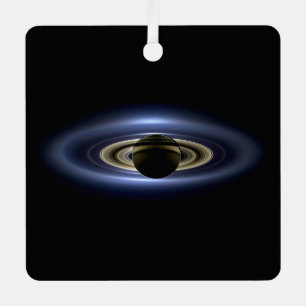 Saturn Eclipsed the Sun from Cassini Orbiter   Metal Tree Decoration
