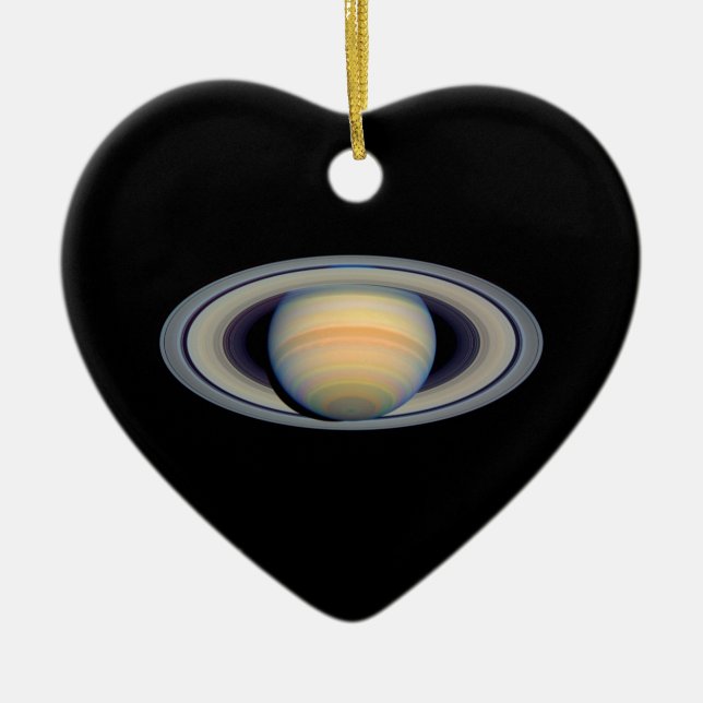 Saturn (Hubble Telescope) Ceramic Tree Decoration (Front)