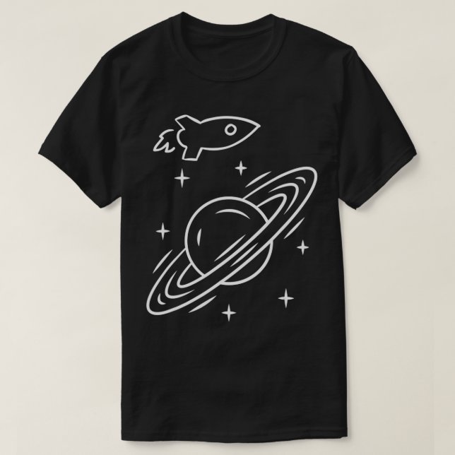 Saturn Hula Hoop Orbit Outer Rings Graphic Space G T-Shirt (Design Front)