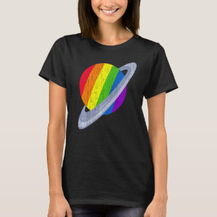 Saturn Lgbtq Rainbow Flag Queer Gay Pride Month Lg T-Shirt