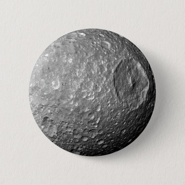 Saturn Moon Mimas 6 Cm Round Badge (Front)