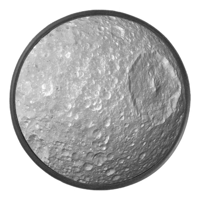 Saturn Moon Mimas Hockey Puck (Front)