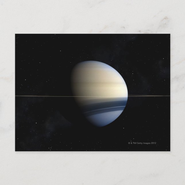Saturn planet in solar system, close-up 2 postcard (Front)