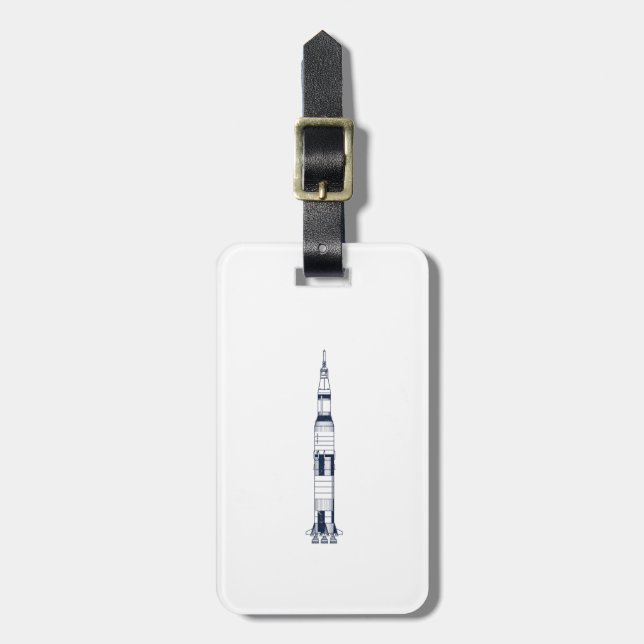 Saturn Rocket Luggage Tag (Front Vertical)