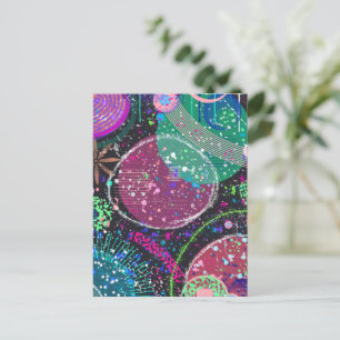 Saturn’s Rings: Maximalist Abstract Art  Postcard
