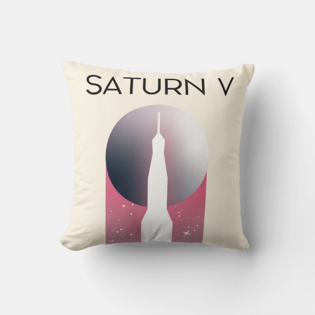 Saturn V Apollo Space Art Cushion (Front)
