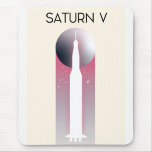 Saturn V Apollo Space Art Mouse Pad
