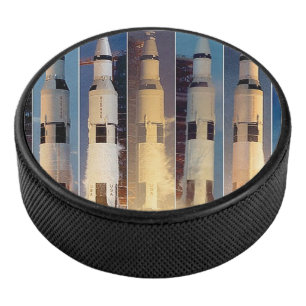 Saturn V Moon Rocket Launches Hockey Puck