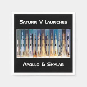 Saturn V Moon Rocket Launches Napkin