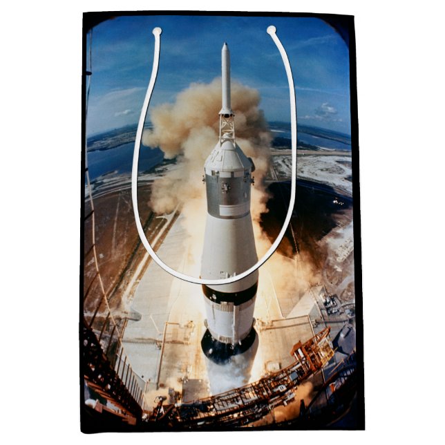 Saturn V Rocket launch 1969 Apollo Spacecraft Medi Medium Gift Bag (Front)