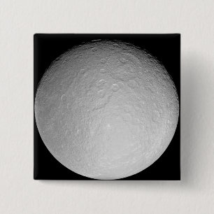 Saturn's icy moon Rhea 15 Cm Square Badge