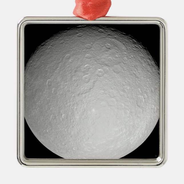 Saturn's icy moon Rhea Metal Tree Decoration (Front)