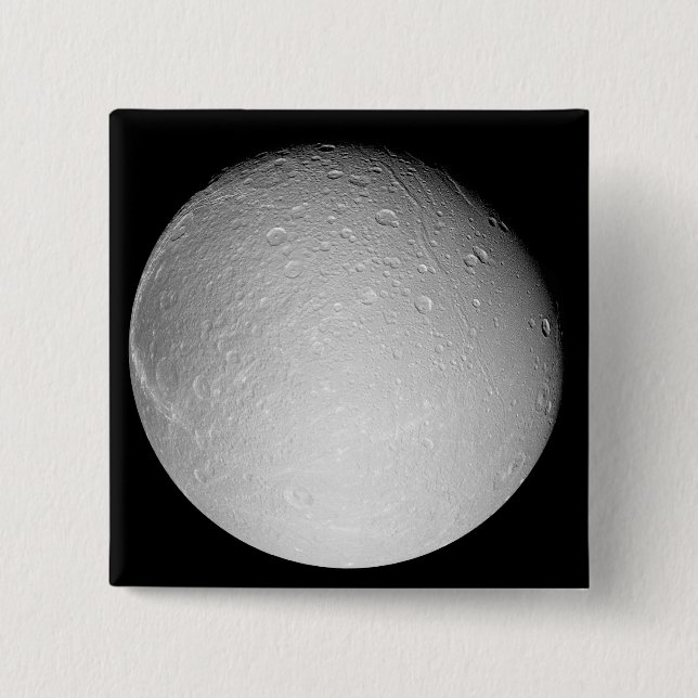 Saturn's moon Dione 15 Cm Square Badge (Front)