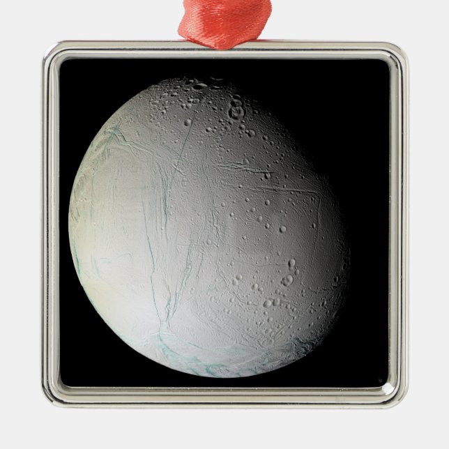 Saturn's moon Enceladus 3 Metal Tree Decoration (Front)