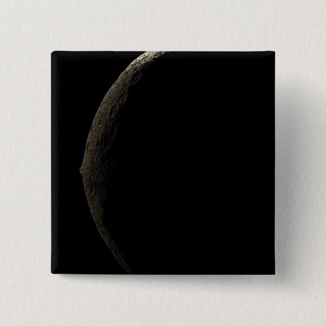 Saturn's moon Iapetus 15 Cm Square Badge (Front)
