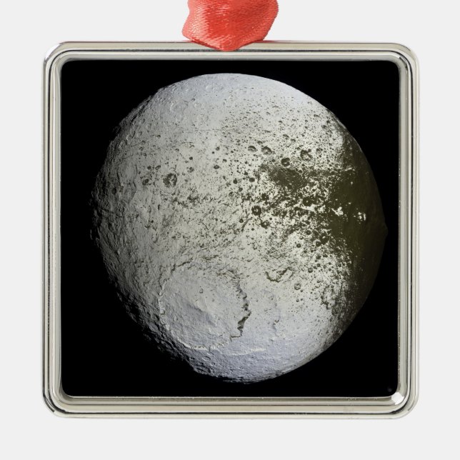Saturn's moon Iapetus 2 Metal Tree Decoration (Front)