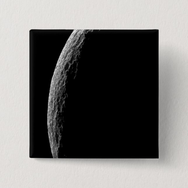 Saturn's moon Tethys 15 Cm Square Badge (Front)