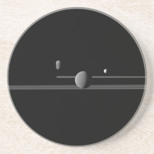 Saturn's Moons Sandstone Coaster